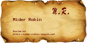 Mider Robin névjegykártya